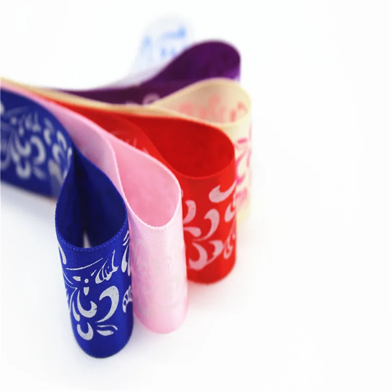 2.5cmx50Yard Blue And White Porcelain Printing Ribbon Fabric Wedding Party Supplie Handmade Satin Belt Hair Accessories | Дом и сад