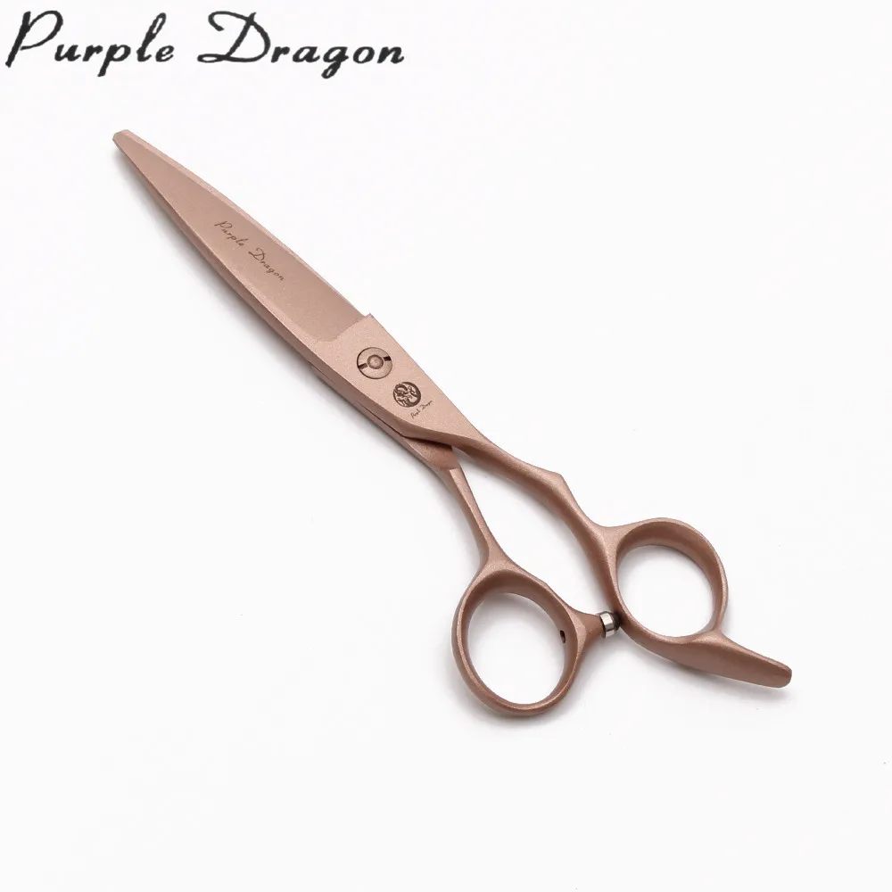 Z9122 6&quot 17cm 440C Purple Dragon Rose Gold Hairdresser's Shears Cutting Scissors Thinning Willow Leaf Shape Hair | Красота и