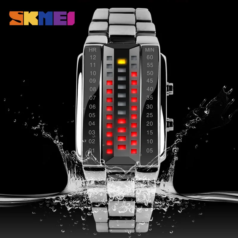 Couple Fashion Creative Watch Men Women Luxury Brand Stainless Steel Sport Digital Wristwatch Waterproof Relogio Masculino | Наручные