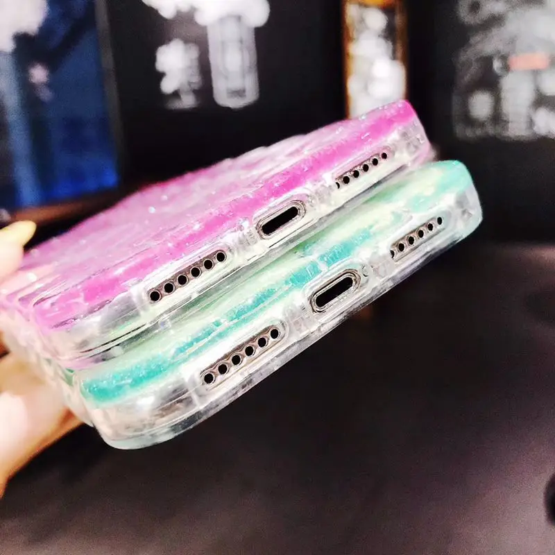 gold foil glitter transparent lattice soft tpu phone case For iphone Xs Max XR X Cover 6 Plus 7 8 Silicone shell |