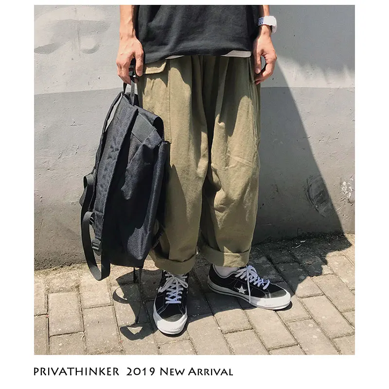 Privathinker Summer Casual Pant Mens Sweatpants Streetwear New Fashion Baggy Cargo Pants Elasticity Joggers Trousers