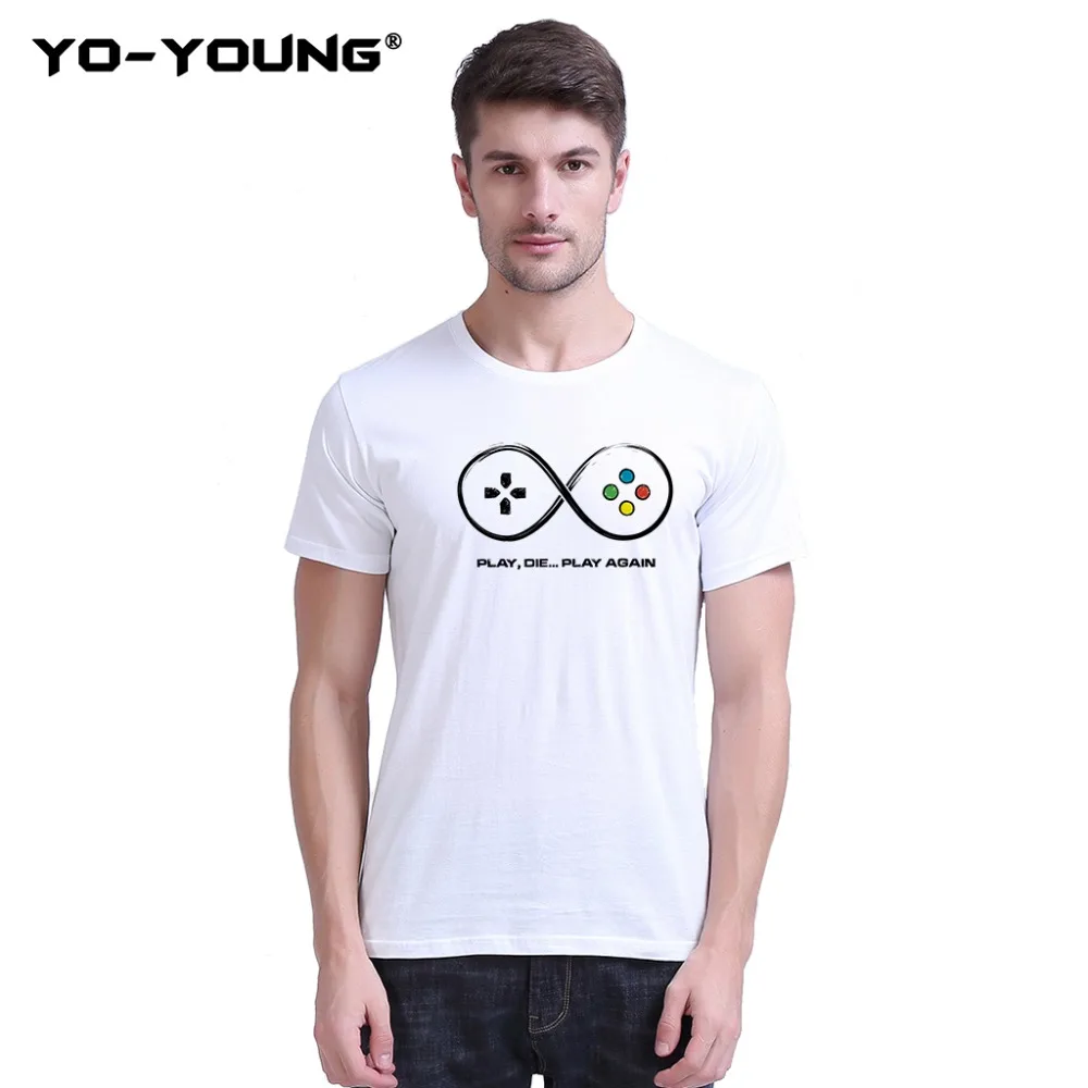 Yo Young Men футболки забавные игровые фанаты Play Die снова буквы Забавный принт 100%