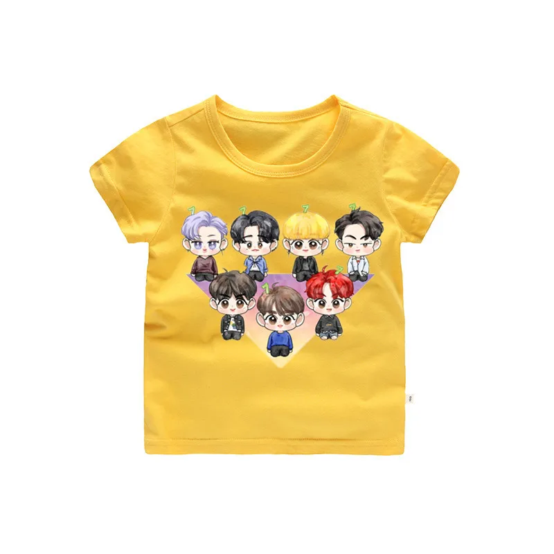 От 2 до 12 лет футболка с круглым вырезом 7 хлопковая одежда летняя для мальчиков