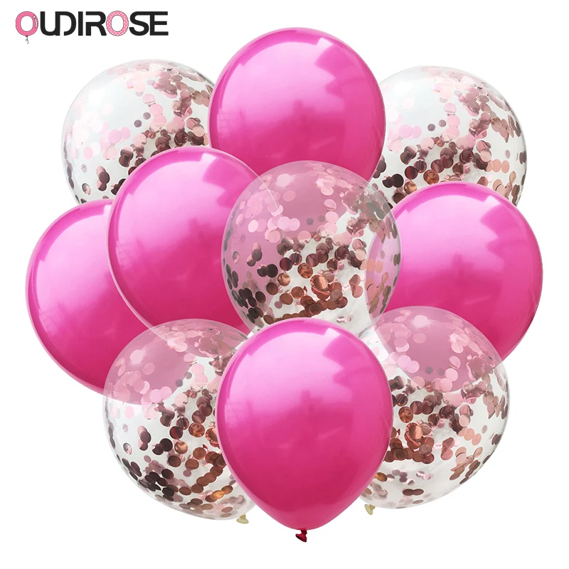 OUDIROSE 10 шт. голубое розовое золото конфетти латексный воздушный шар 12 дюймов День