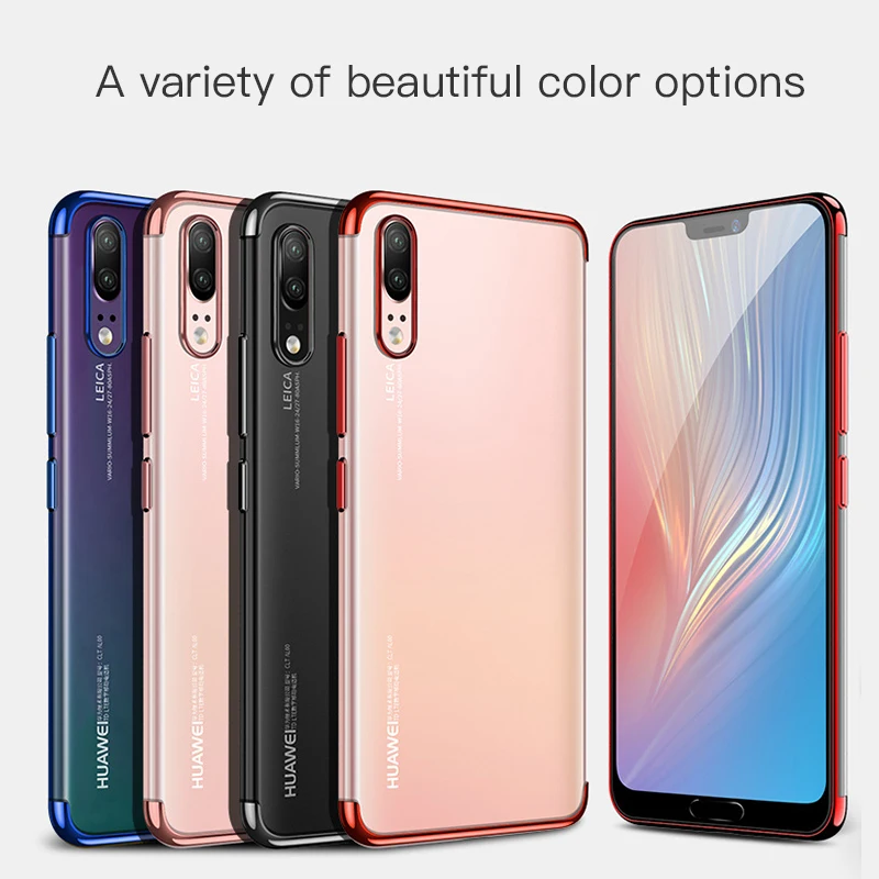 For Huawei P30 Plating TPU Phone Case P20 Lite P10 P8 P9 2017 Mate 20 X 10 Pro P Smart Plus Clear Cover |