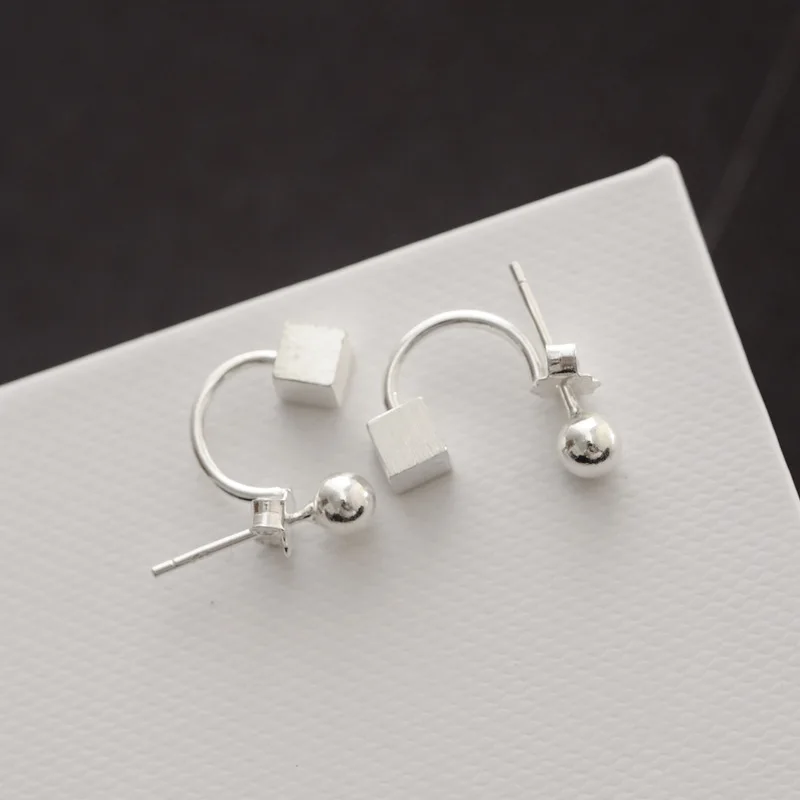 Европейский стиль геометрические посеребренные серьги-гвоздики для женщин Brincos