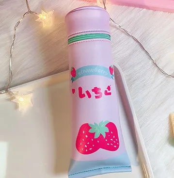 CaoMei 1 шт. Kawaii из искусственной кожи чехол светло-Фламинго круглая подарочная Хэлло Китти школьный пенал карандаш Чехол Карандаш сумка, школьные принадлежности канцелярские товары - Цвет: CaoMei