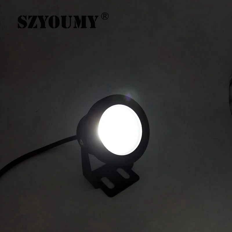 

SZYOUMY 10W 12V Underwater Led Light Waterproof Single Color and RGB Fountain Pool Lamp Black Body Cool White
