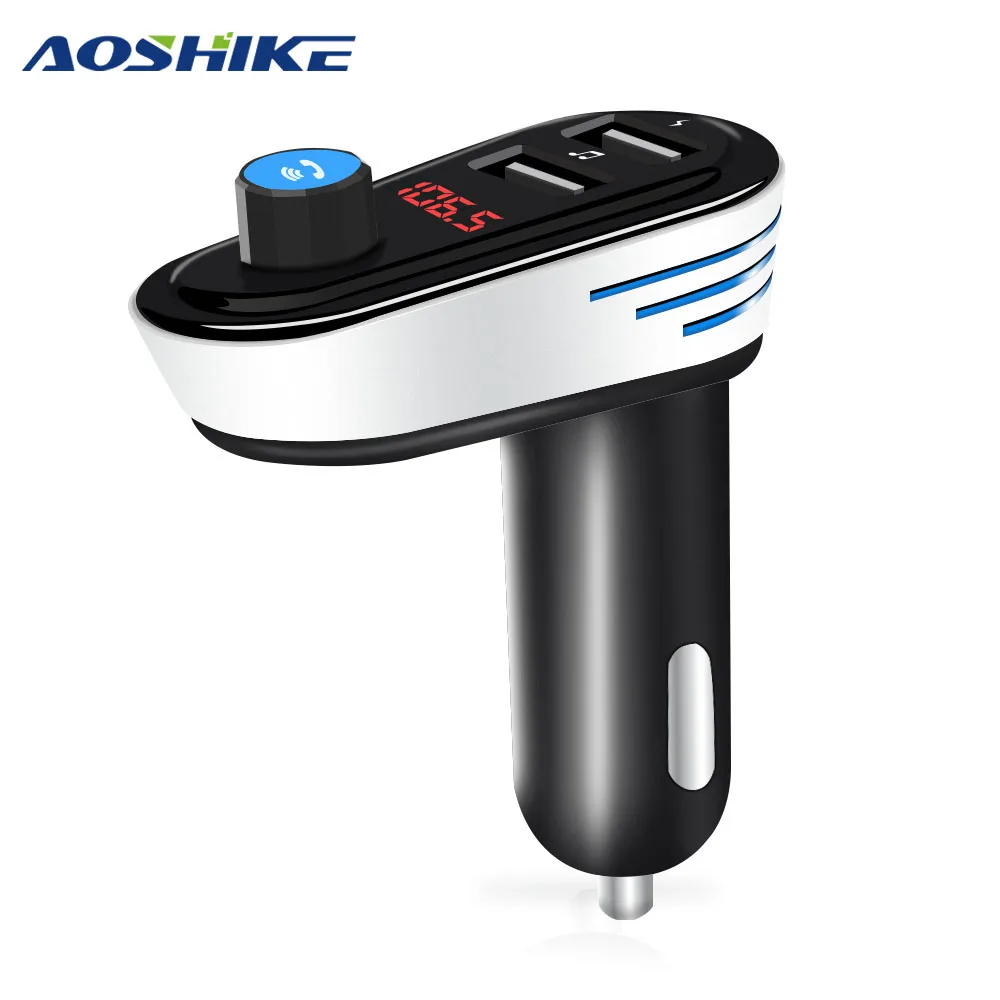 AOSHIKE 5V 3.1A FM передатчик USB Bluetooth автомобильный аудио адаптер батарея напряжение