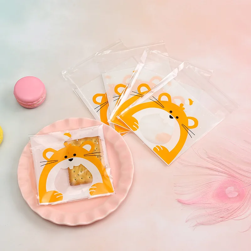 100 шт мешок для выпечки с бантом прозрачный мешок для печенья Ziplock мешок для печенья экологичный мешок для еды - Цвет: 5