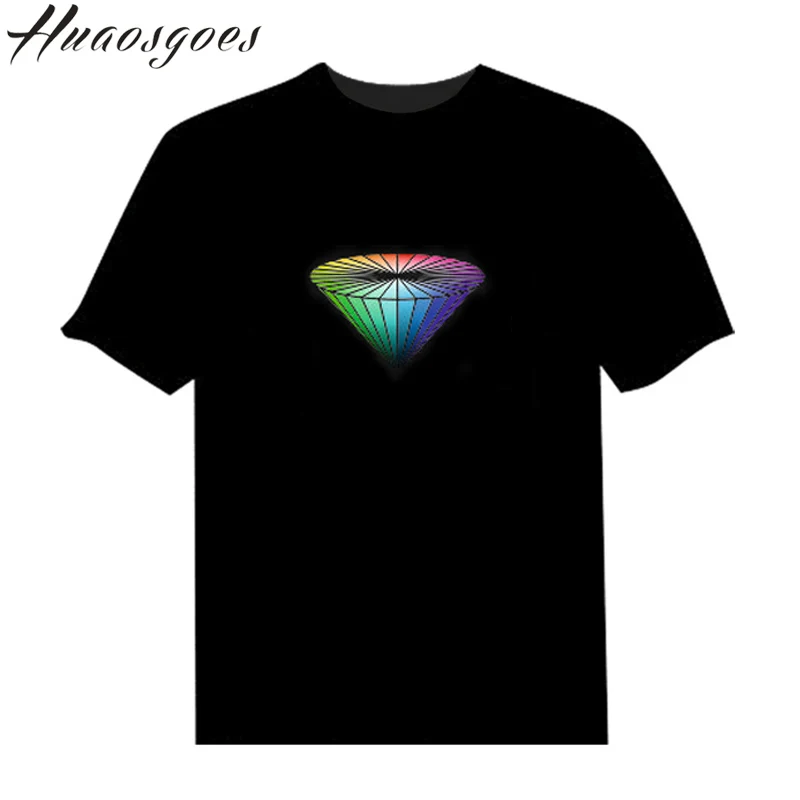 Звуковая активация LED хлопковая Футболка свет и Подпушка мигающий эквалайзер с