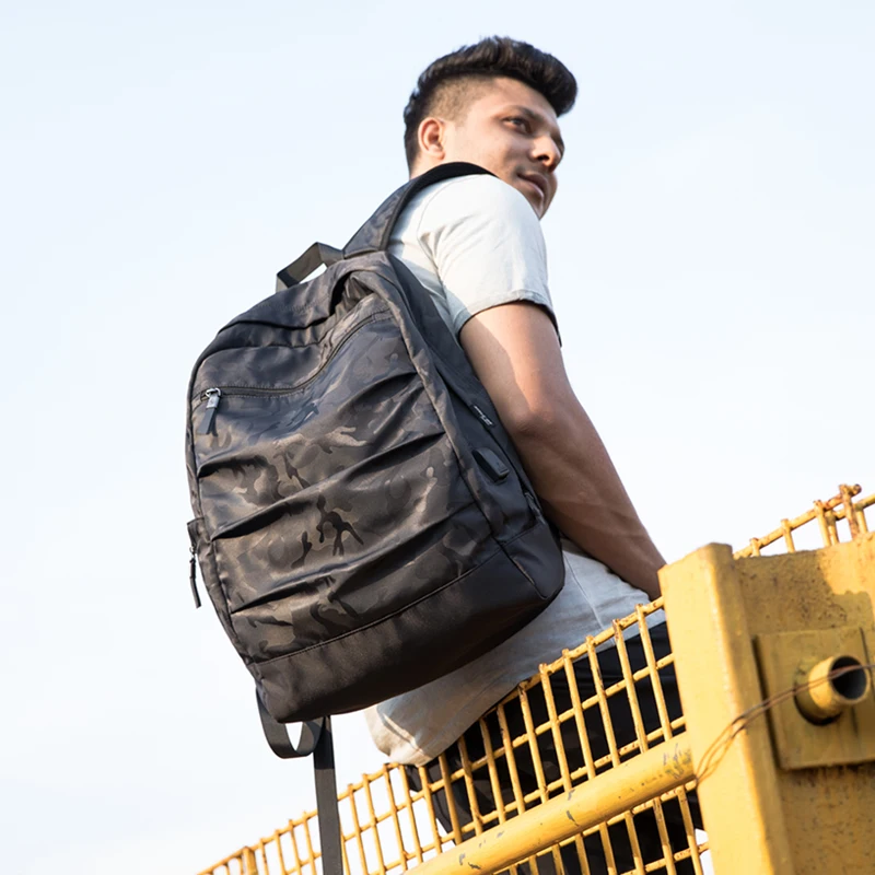 HKBackpack usb ladekabel для мужчин Mochila камуфляжная черная Большая вместительная сумка