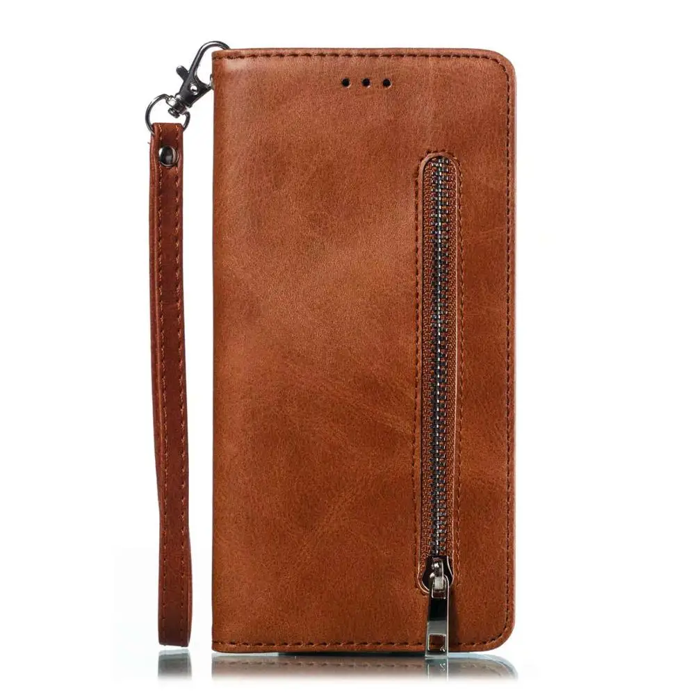 brown Застежка-молния кошелек флип-чехол для samsung A70 A50 A40 A30 A20 A10 samsung A6 A7 A8 M10 M20 кожи(полиуретан) для samsung J7 J5 - Цвет: brown