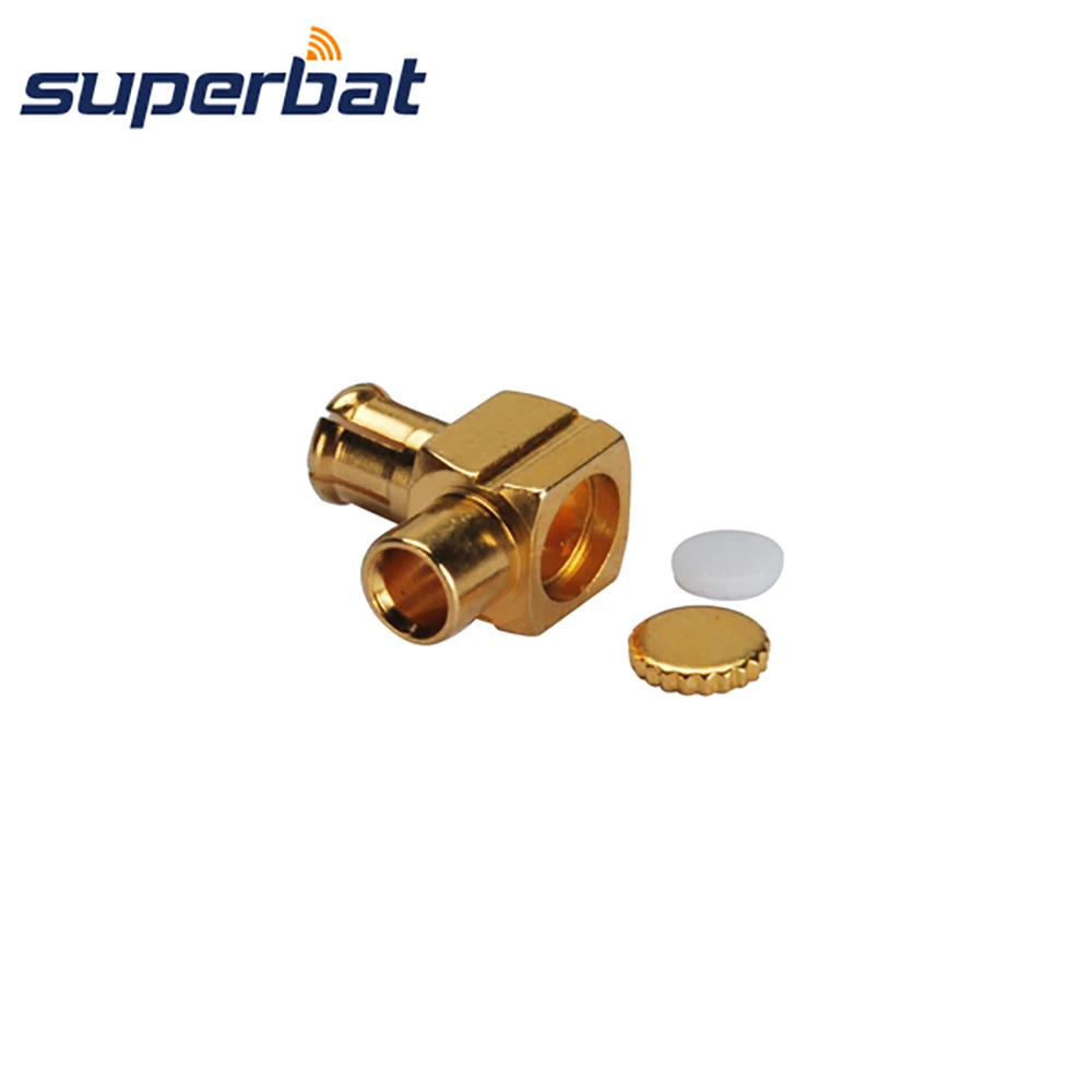 Superbat MCX Solder Male Right Angle RF Coaxial Connector Solder for Semi Rigid .086 Cable,RG405