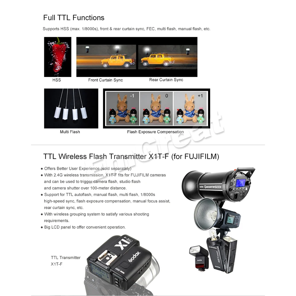 Godox TT685F 2,4G HSS 1/8000S ttl GN60 Вспышка Speedlite/X1T-F беспроводной триггер передатчик Комплект для Fuji X-Pro2/X-T20/X-T1/X-T2