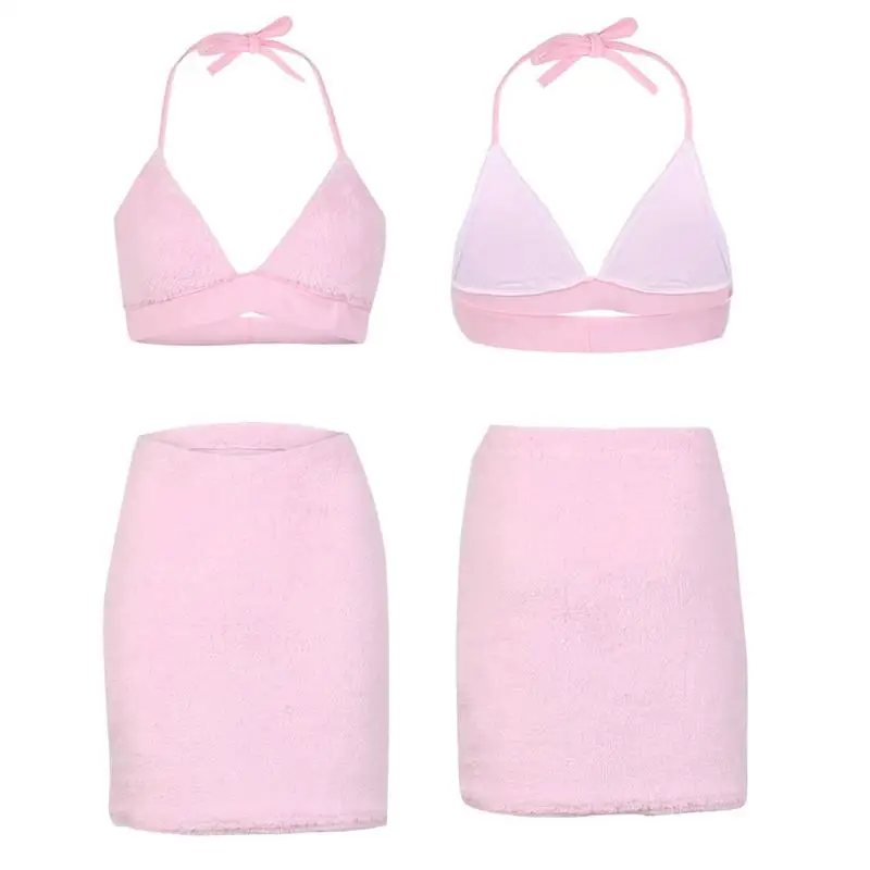 Сексуальный бюстгальтер с v-образным вырезом жилет облегающая юбка модные мягкие