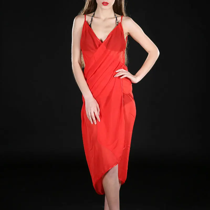 Летнее шифоновое бикини с запахом сексуальное платье цветочным принтом для