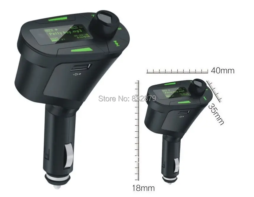 В Продаже! 2014 Новый Зеленый Комплект Передатчик Автомобильный Mp3-плеер