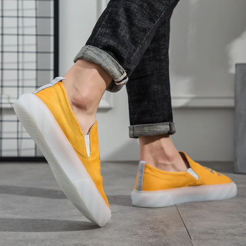 Мужские парусиновые туфли с черепами летние дышащие в Корейском стиле | Обувь