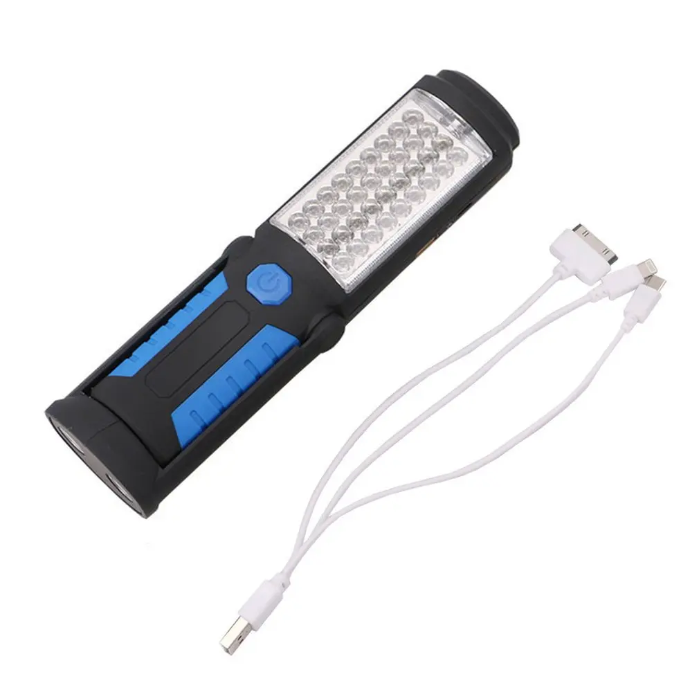 Blue Портативная зарядка через usb 36+ 5 светодиодный рабочий светильник светодиодный ремонт аварийный светильник рабочий светильник с нижней магнит - Emitting Color: Blue