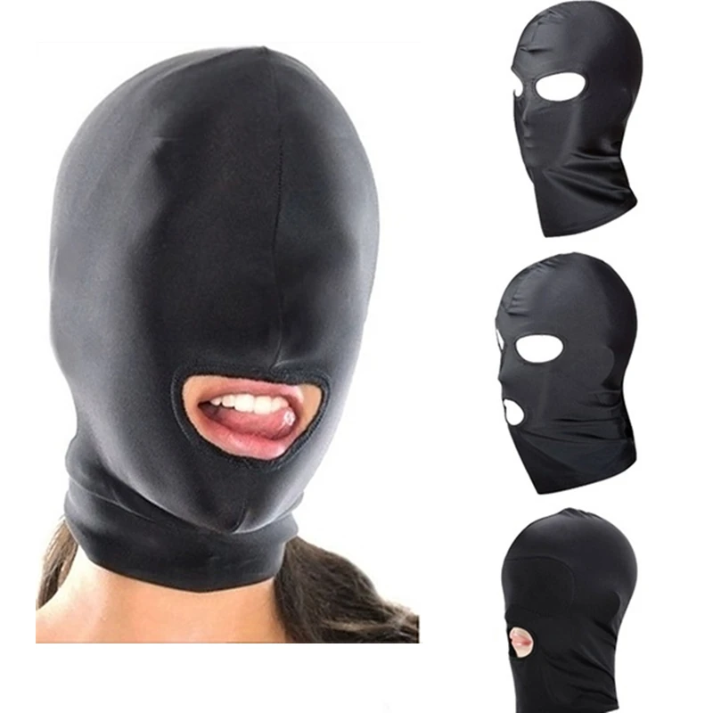 БДСМ маска для раба с капюшоном и открытым ртом Вечерние Маски косплей повязка на