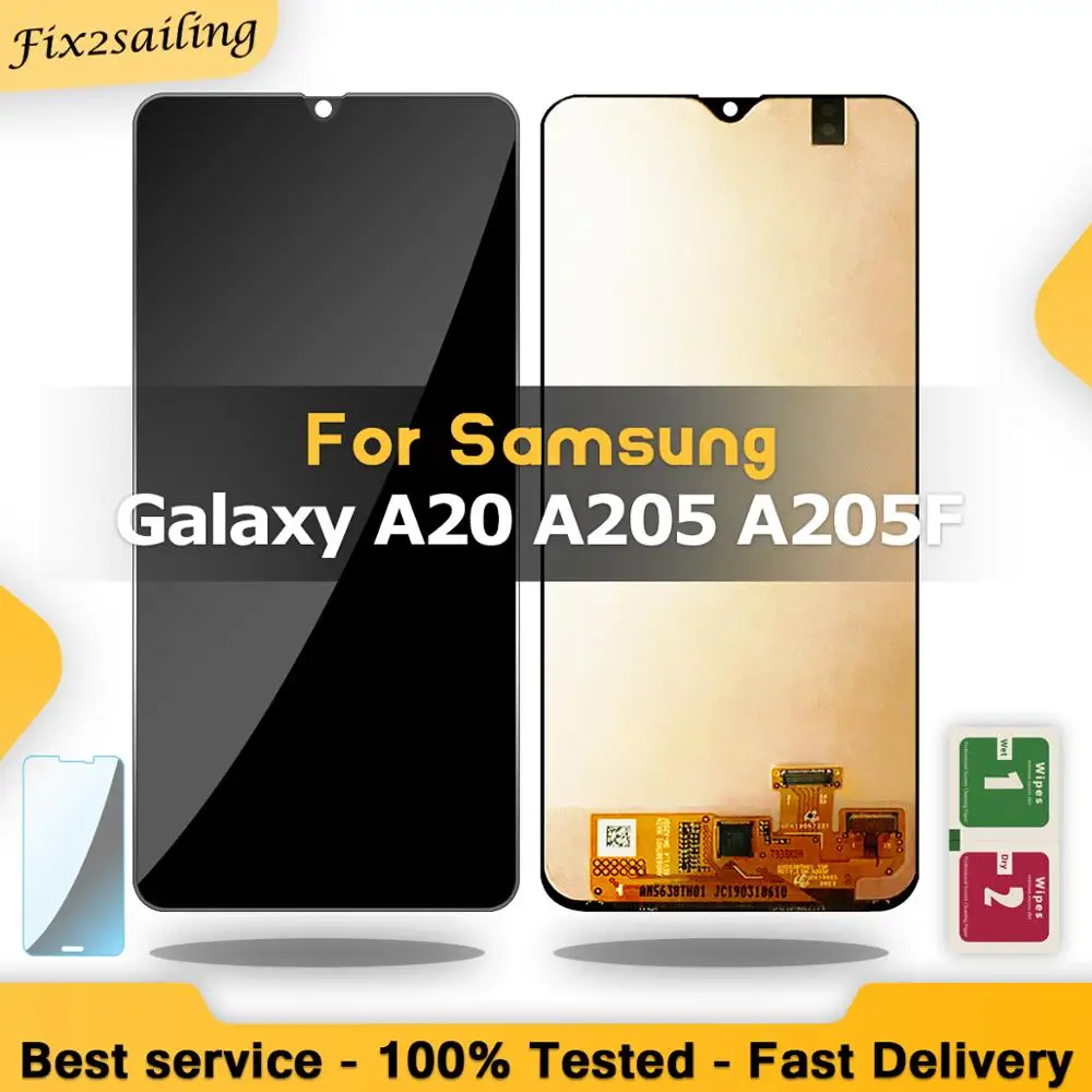 ЖК дисплей для Samsung Galaxy A20 A205/DS A205F A205FD A205A с сенсорным экраном и дигитайзером в