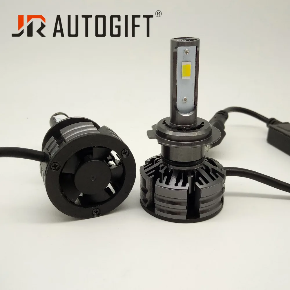 Автомобильная Трехцветная светодиодная фара лампа turbo fan H1 H4 H7 H11 HB3 HB4 3000K 4300K 6000K