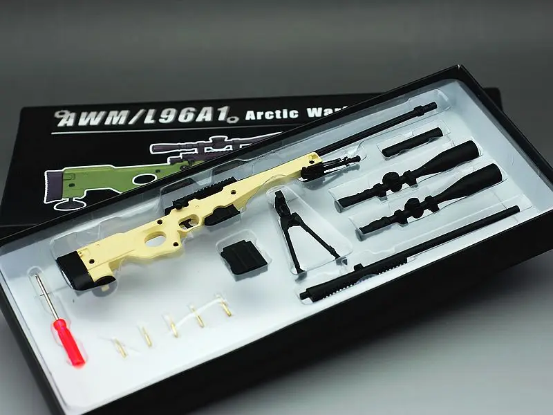 1/6 масштаб AWM L96A1 полностью Металлическая снайперская модель винтовки зеленого/песочного цвета Коллекционная модель пистолета