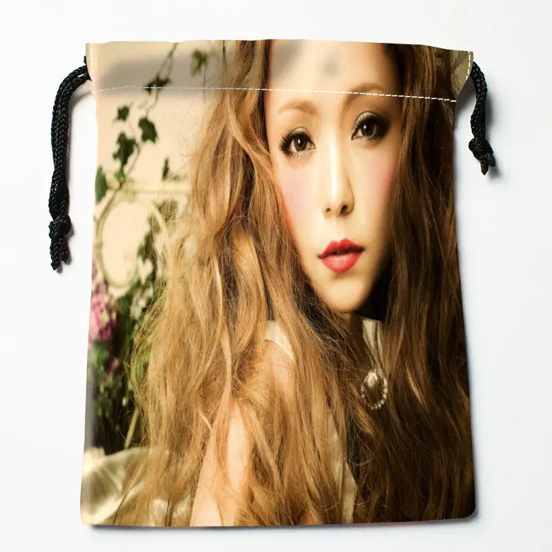 Заказная Amuro Namie печатная атласная сумка для хранения с завязкой подарочные сумки больше размера хранения на заказ ваше изображение 27x35 см - Цвет: 16