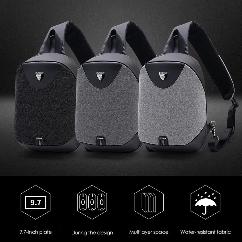 ARCTIC HUNTER, USB, водонепроницаемая, противоугонная, Мужская нагрудная сумка, сумка через плечо, Спортивная, мужская, для подростков, для мальчиков, для путешествий, через плечо