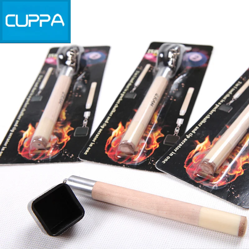 Новый 2 шт./лот Cuppa 2в1 карман мел держатель Prep Stick бильярд снукер бильярдный Cue Tip