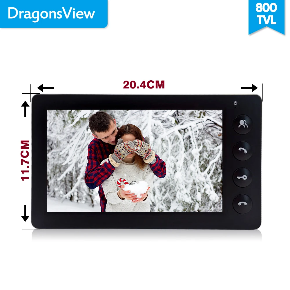 Dragonsview проводной видео дверной звонок домофонная система видео камера 7 дюймов внутренний монитор черный разблокировка говорящая панель ввода видео двери