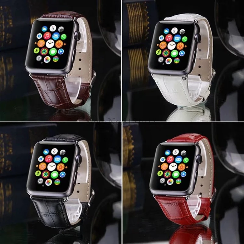 Кожаный ремешок для часов Apple Watch Band 4 серии 3 2 5 40 мм 44 38 42 спортивный сменный