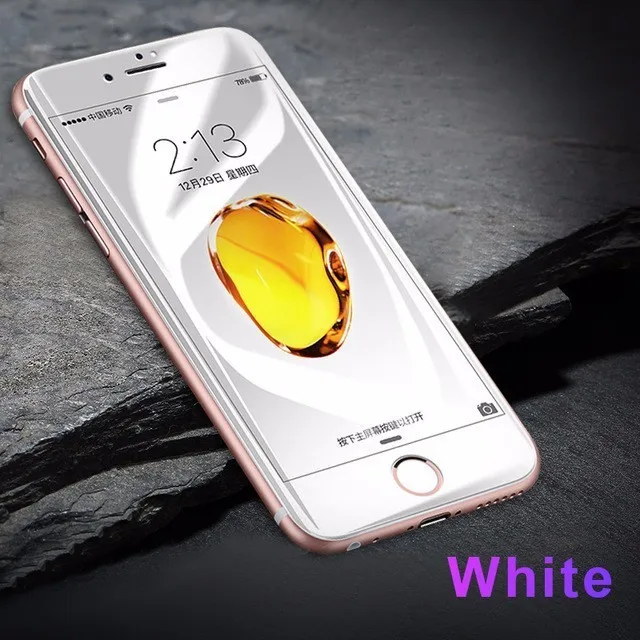 white 3D изогнутый край Полное покрытие из закаленного стекла r для iPhone 6 S Plus протектор экрана на iPhone 6 6s Plus стеклянная защитная пленка - Цвет: white