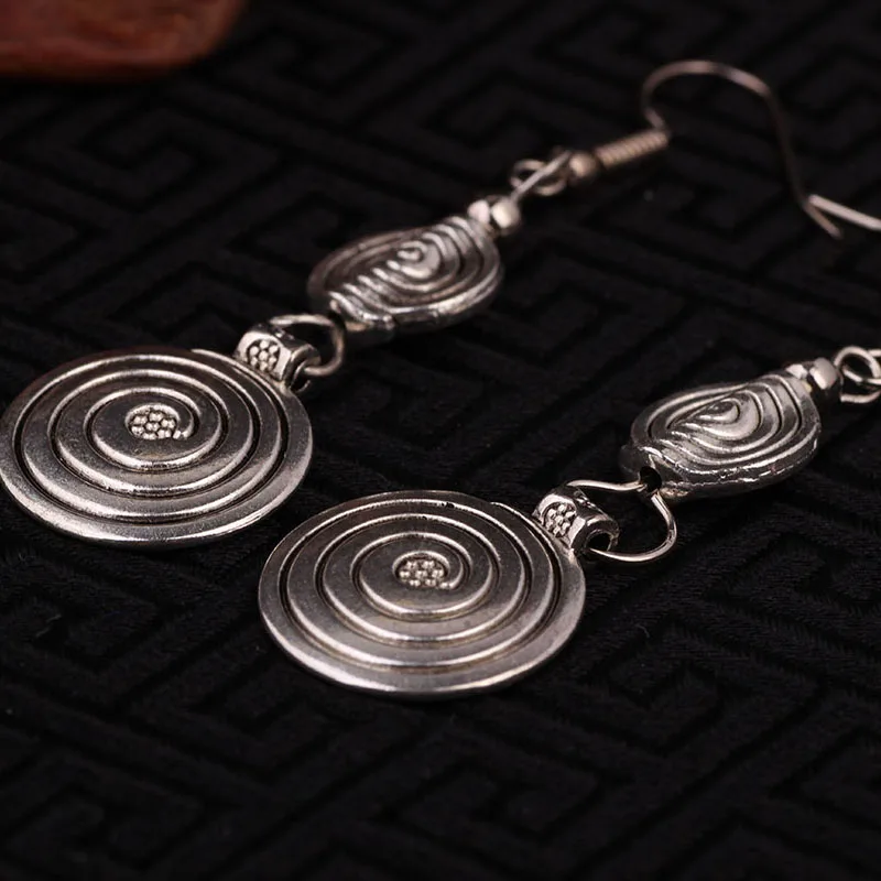 DIY винтажные металлические висячие серьги в тибетском стиле новое китайское