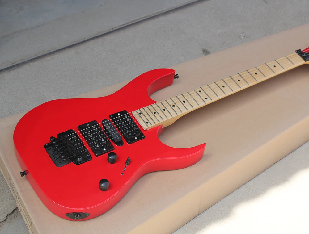 Заводская изготовленная на заказ красная электрическая гитара с Floyd Rose HSH
