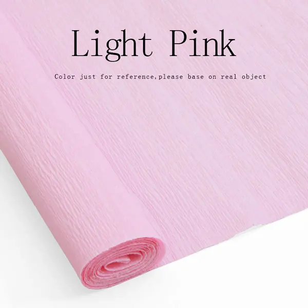 Light Pink 50 см* 250 см Дети DIY морщин бумага оберточная бумага украшения оригами цветок Скрапбукинг креп бумага - Цвет: Light Pink