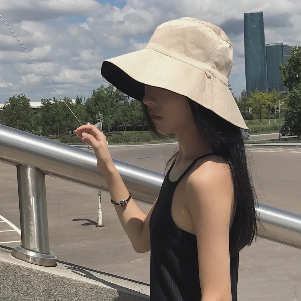 Однотонные шляпы-ведерки для мужчин и женщин, наружная летняя уличная Кепка в стиле хип-хоп, хлопковая шляпа для танцоров, Панама, город, летняя пляжная шляпа от солнца F2