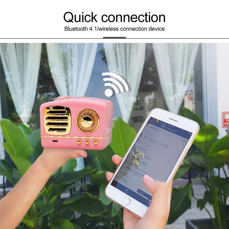 Bluetooth Колонка в стиле ретро 4 1 Hi Fi с поддержкой TF карты|Портативные колонки| |