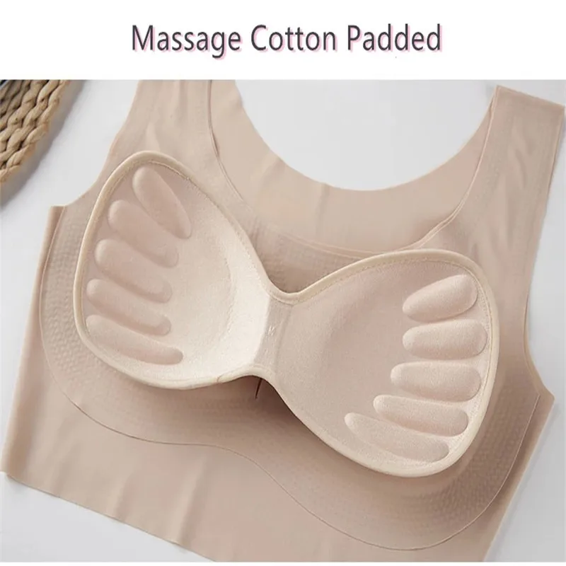 100pcs/2019New Design Wholesale Comfortable Daily Seamless Common Sports Bra Plain Wirefree Ice Silk Sleep Bra for Woman