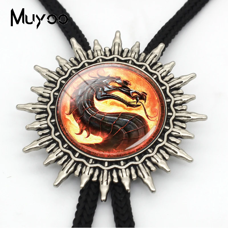 Боло-00162 Дракон Западный Боло Галстук Mortal Kombat бижутерия со стеклянными кабошонами на шею галстук ручной работы ювелирные изделия аксессуары Подарки