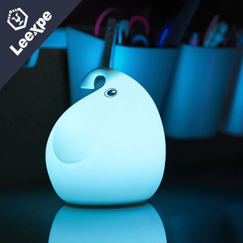Детский ночник USB с 7 Цвет LED маленький слон Beat сенсорный Индукционная зарядка