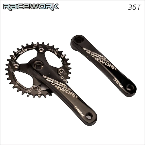 RACEWORK Fahrrad kurbel kettenblatt 104BCD MTB велосипед Kurbel алюминиевый Legierung Mit Boden Kurbel 170 мм platte rot 32T 34T 36T 38T - Цвет: 170 crank and 36T