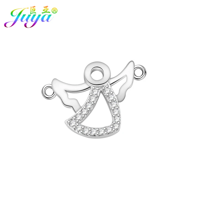

Juya DIY Women Kids Needlework Jewelry Material Micro Pave Zircon Angel Jewelry Findings Crystal Connector Charms Accessories