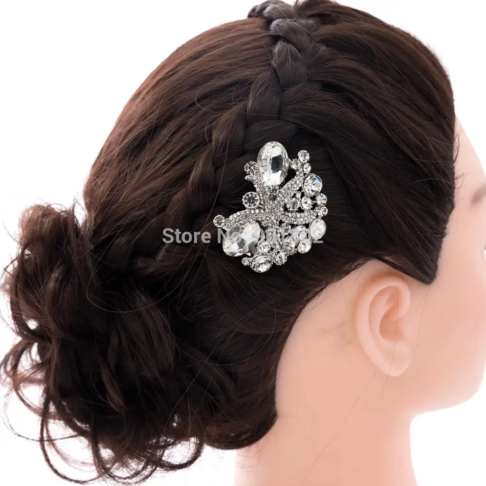 Гребень для волос Женский со стразами в форме морской звезды свадьбы 4995 |