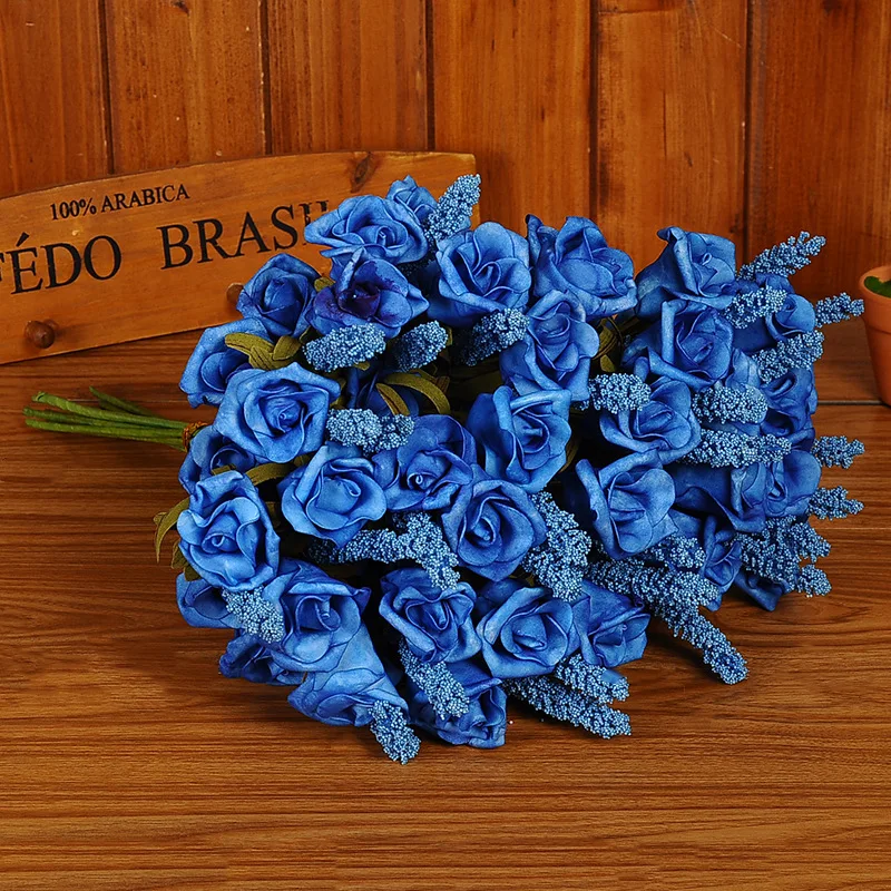 6 видов цветов розы Лавандовая Роза Смешанные декоративные цветы головок Букет