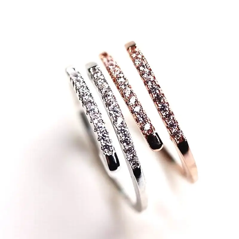 

Micro Pave Zircon Adjustable Rings For Women Bijoux New Fashion Jewelry Ring Cute Gift