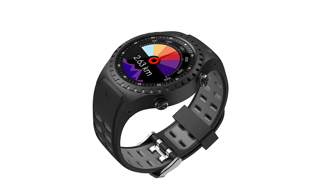 Black Gray Умные часы SCOMAS gps 1," с круглым дисплеем, поддержка Bluetooth, телефонных звонков, gps компас, монитор сердечного ритма, спортивные умные часы для улицы - Цвет: Black Gray