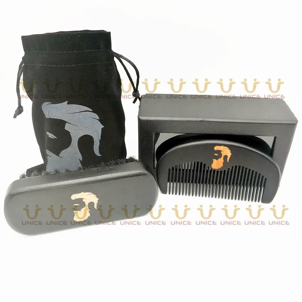 100 шт./лот набор для ухода за черной бородой Подарочная коробка с логотипом на