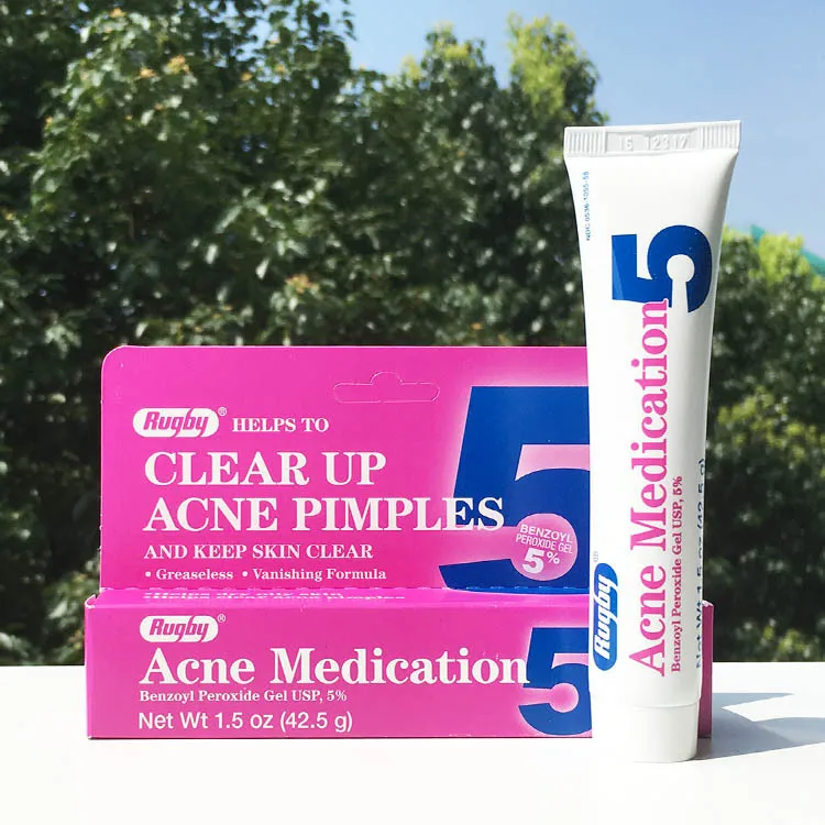 

Rugby Acne Medication Helps To Clean Up Acne Pimples And Keep Skin Clear Benzoyl Peroxide Gel 5% Skin Care 42.5g